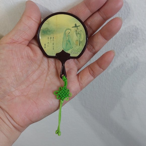 Korea Vintage Love In The Moonlight Fan Shaped Magnet Green Vintage Knot - Picture 1 of 5